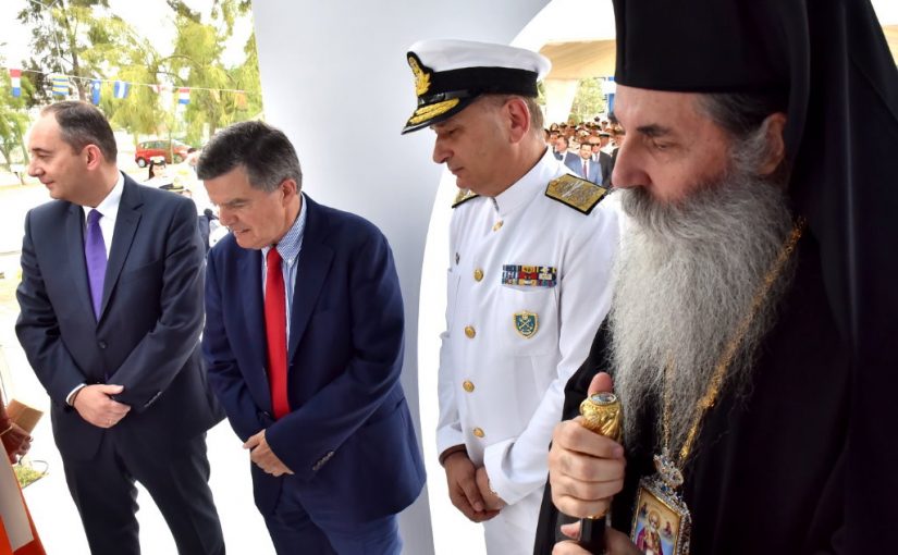 Θυρανοίξια Παρεκκλησίου Αγίου Νικολάου Λιμενικού Σώματος, στον αύλειο χώρο του Υπουργείου Ναυτιλίας.