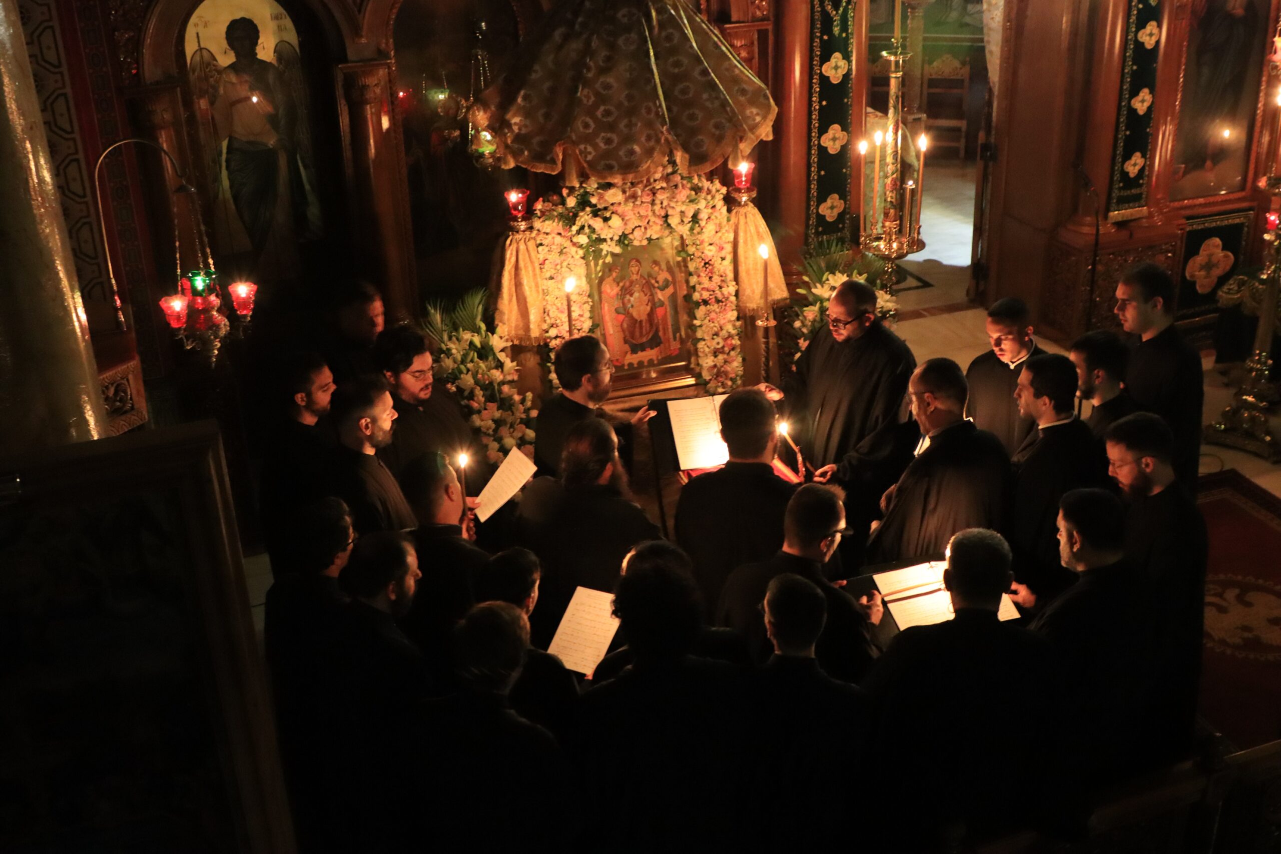 Ολονύκτιος Αγρυπνία επί τη εορτή της Αγίας Σκέπης της Υπεραγίας Θεοτόκου στον Ιερό Ναό Υπαπαντής του Κυρίου Πειραιώς.