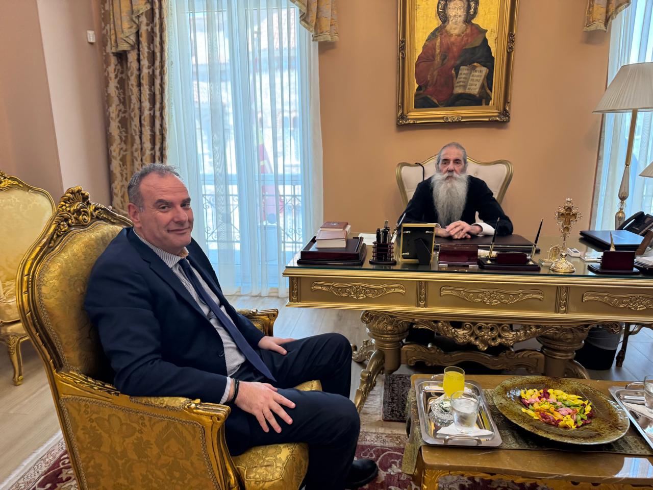 Επίσκεψη του Διοικητή του Οργανισμού Προνοιακών Επιδομάτων και Κοινωνικής Αλληλεγγύης στον Σεβασμιώτατο.